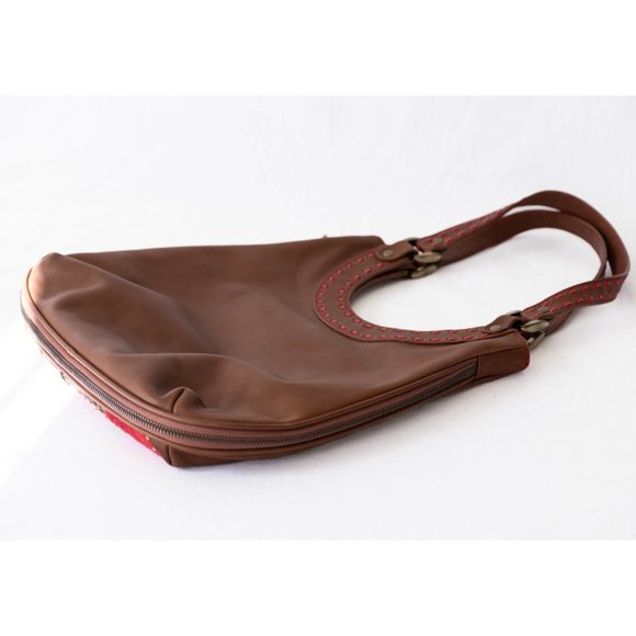 Isabella Fiore Vintage Y2K Western Floral Embroidered Rambling Rose Boho Handbag - Picture 5 of 9